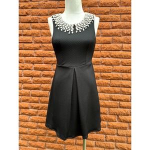 Free People black dress with lace peter pan collar women's XS